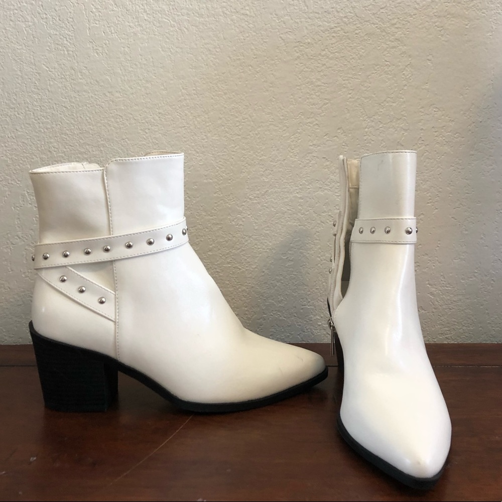 White ankle boots